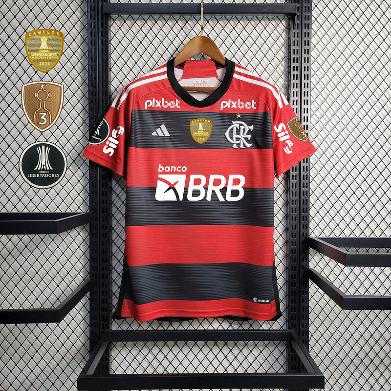 Flamengo 23-24 Home Full sponsorship + patches 